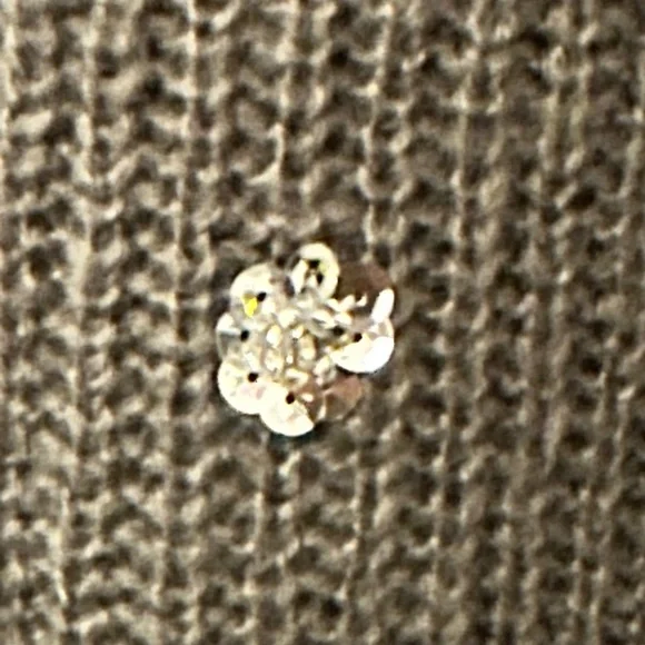 LC LAUREN CONRAD Sweater Swing Embellished Boxy Scoop Neck Gray Small - Picture 7 of 9